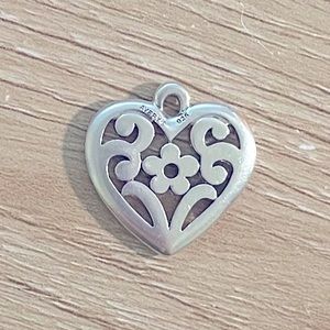 James Avery Heart with Flower Charm (Retired)